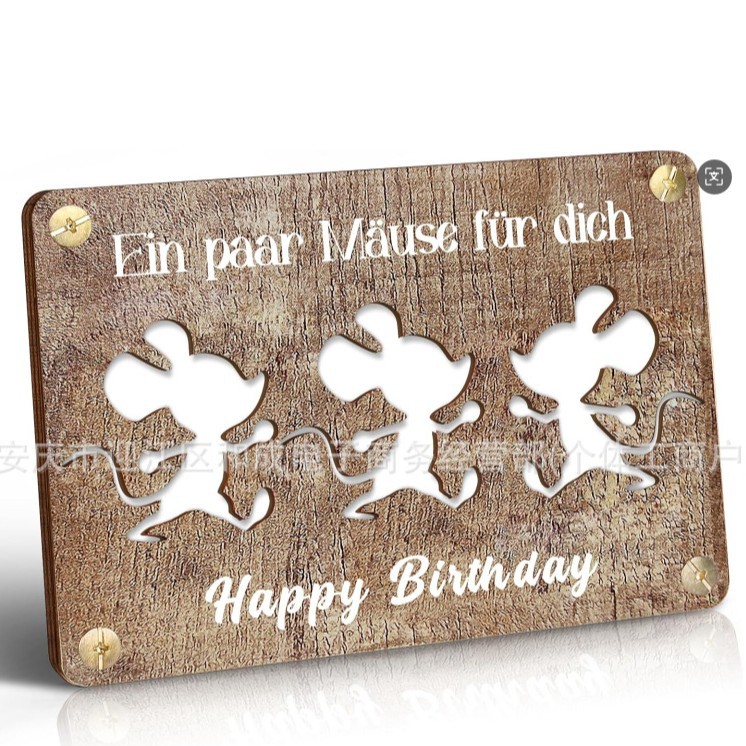 Cross-Border Three Mice Money Gift Wooden Handicraft Creative Desktop Setting