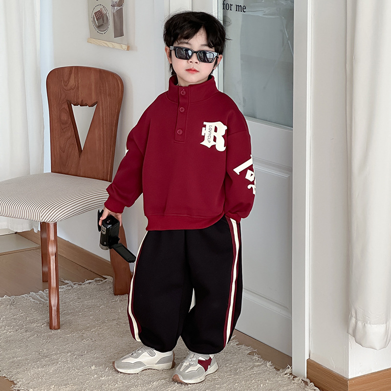 童装男童卫衣套装2025新款洋气儿童春装两件套宝宝春秋季男孩衣服
