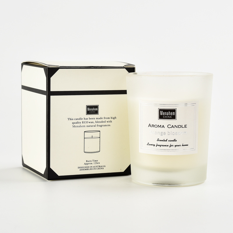 Manufacturers directly provide three color glass scented candle smokeless fragrance soy wax scented candle with hand gift details Picture