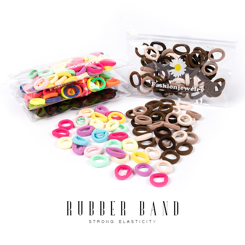 Candy Small Towel Ring With Pull Loop Daisy Bag Korean Version High Stretch Nylon Tie Hair Band Hair Tie 50 Pieces Of Leather Band Hair Accessories Leather Towel Ring Specification drawing