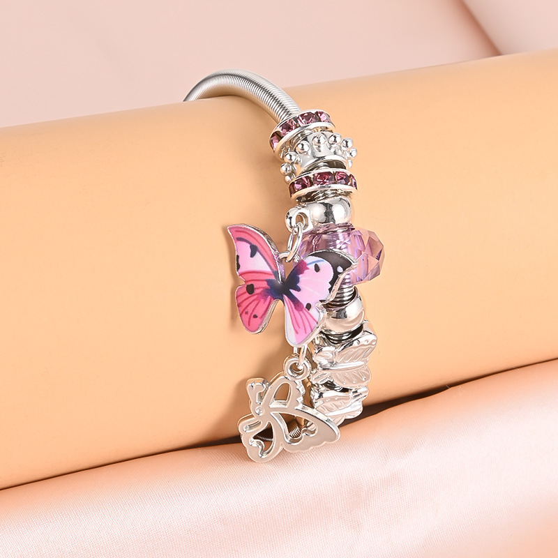 2022 New European And American Diamond-Encrusted Fashion Cross-Border Hollow Butterfly Spring Bracelet Female Diamond-Encrusted Crystal Small Fresh Hands details Picture