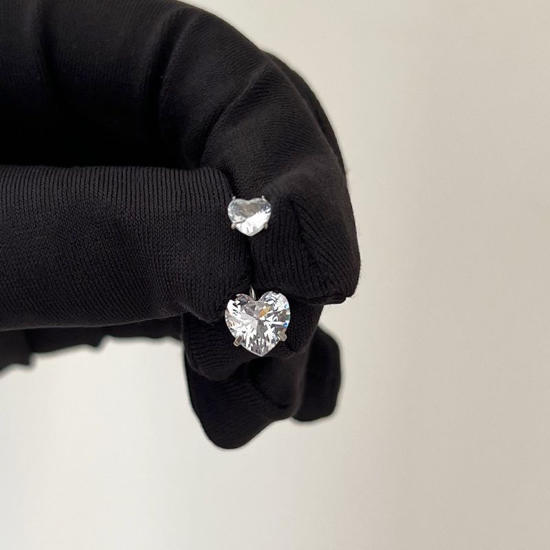 超闪锆石爱心钛钢肚脐钉穿刺肚脐环 性感百搭辣妹脐饰详情2