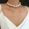 欧美跨境饰品 简约巴洛克珍珠女士百搭气质项饰 个性几何珍珠项链图