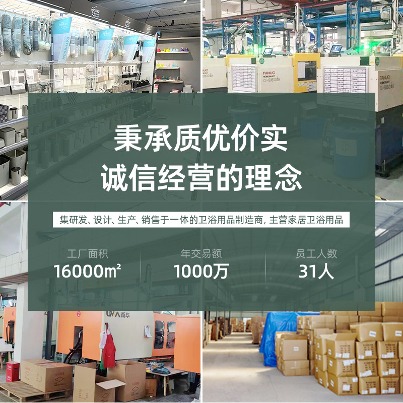 Solid color plastic bathroom supplies six-piece set, mouthwash, brush holder, soap box, bathroom storage, bathroom set, customizable Application Scenario