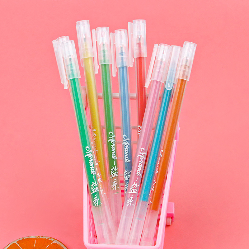 Creative planner pen set, pastel pen, art watercolor pen, gel pen, high appearance level, Morandi painting, drawing marker pen details Picture