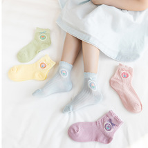 袜子一件代发儿童袜子夏季女宝宝袜薄款透气网眼公主袜中大童棉袜女袜一件代发