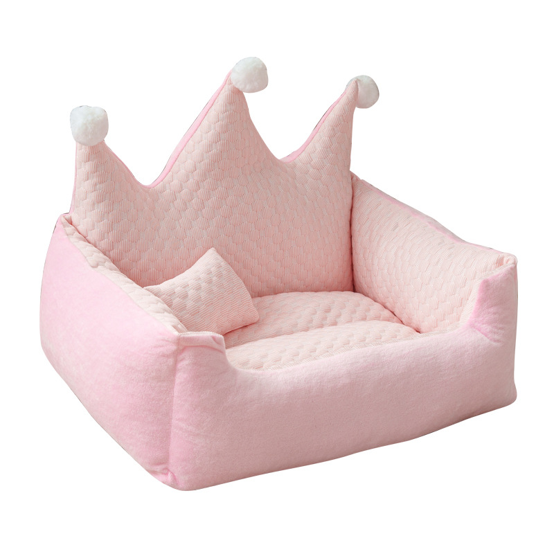 Summer new ice silk cat bed, suitable for all seasons, detachable and washable, double-sided reversible cat bed, cat and dog pet seat cushion wholesale Item Picture