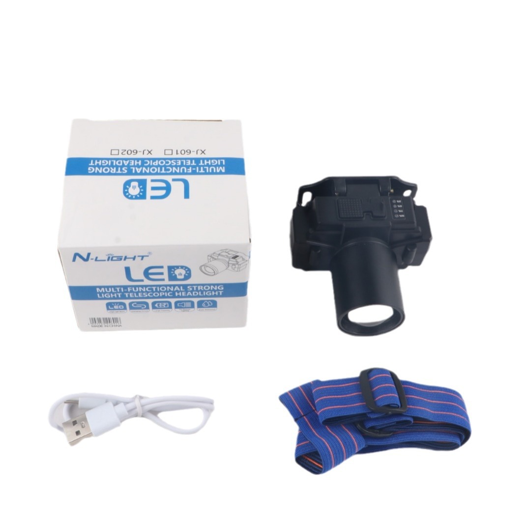 Outdoor high-intensity headlight, LED telescopic headlight, USB charging, outdoor emergency light, long-range headlight, head-mounted flashlight, outdoor fishing light, ultra-bright outdoor night running and camping headlight Application Scenario