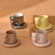 创意陶瓷佼佼者杯咖啡杯 广告礼品陶瓷杯子马克杯日用饮水杯