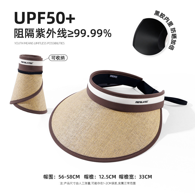 Vinyl Empty Hat Women's Summer Outdoor Biking Large Eave Uv Protection Beach Sun Hat Face Covered Fisherman Basin Hat details Picture