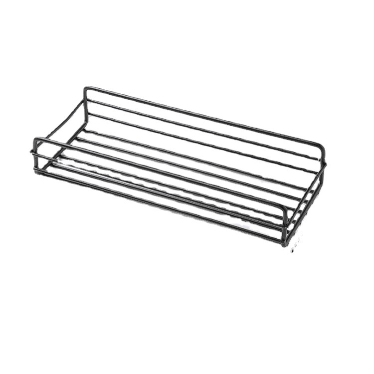 Wholesale Household Stick-On Iron Wrought Bathroom Shelving Perforation-Free Corner Toilet Wall Bathroom Shelving Item Picture