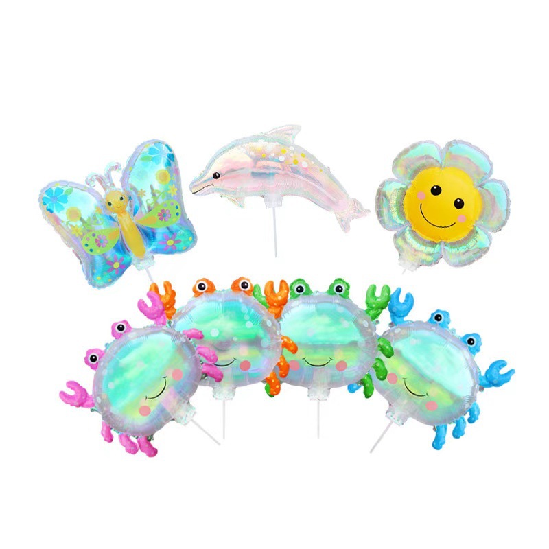 Luminous hand-held net red new magic night market kindergarten to push small gifts birthday decoration stall dolphin balloon Item Picture