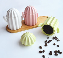 Condiment jar Ceramic condiment jar