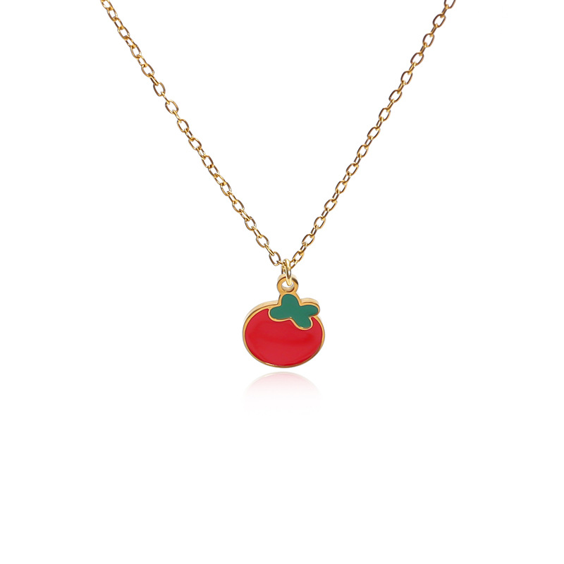 Cross-border oil-dripping fruit necklace, high-end strawberry and cherry pendant diy necklace, Korean-style Instagram Italian and Ukrainian jewelry Item Picture