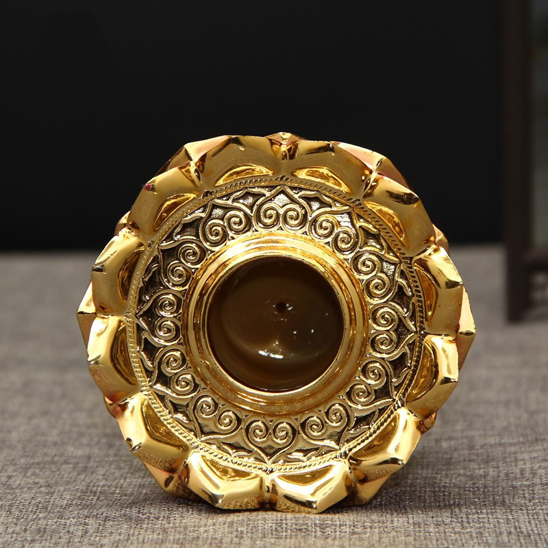 Resin eight auspicious lotus base hand rotating gold wheel base hand rotating gold cylinder base Buddha lotus wholesale Application Scenario