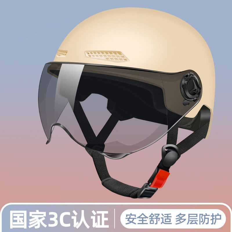 3C certified helmet Electric vehicle men's and women's ABS helmet Sun protection UV riding helmet breathable in summer details Picture