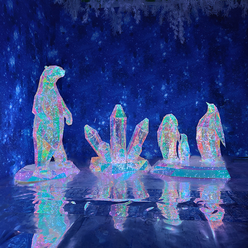 幻彩创意礼品冰雪系列梦幻彩灯网红婚庆装饰灯商场橱窗镭射灯摆件