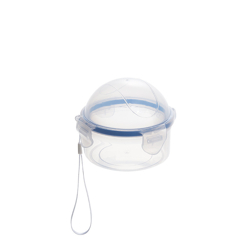 Transparent fruit preservation box, apple storage box, household round sealed box with lid, onion box, microwave heating rice Item Picture