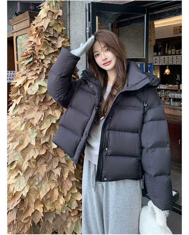 裳初90白鸭绒泡芙羽绒服女2025新款连帽面包服加厚羽绒外套平湖详情30