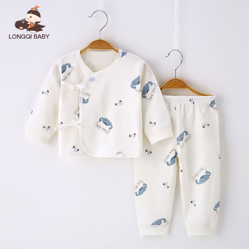 Newborn baby spring, autumn and summer separate foot coverings, 0-3 months old baby monk's clothes, pure cotton