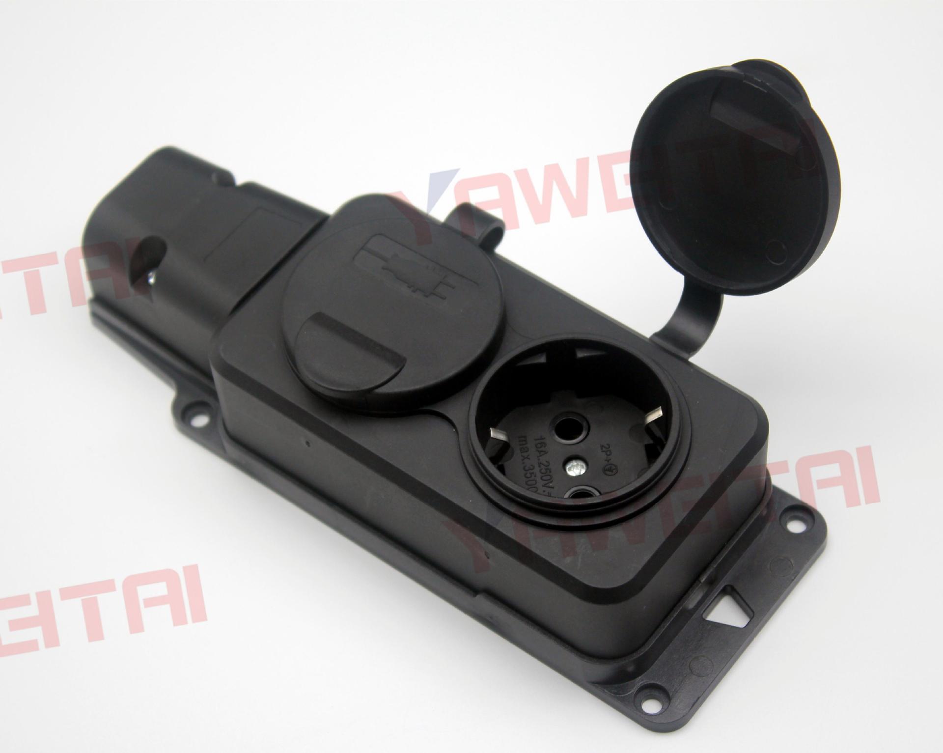 European standard outdoor rainproof splash-proof socket without wires and strips, two-position splash-proof socket details Picture