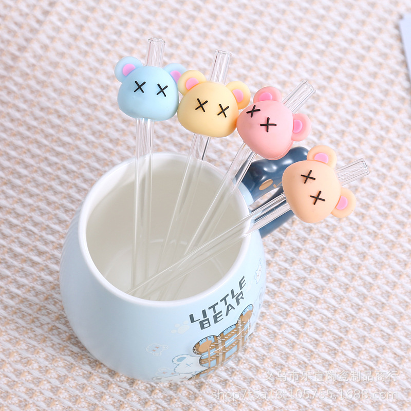 Creative Mug Violent Bear Cute Cartoon Net Red Water Cup Coffee Cup With Hand Gift Milk Cup With Straw Gift Application Scenario