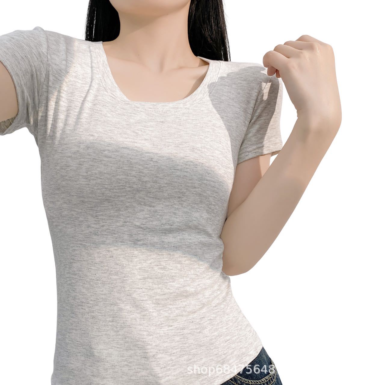 短袖/T恤/衣服/女装/衣服短袖白底实物图
