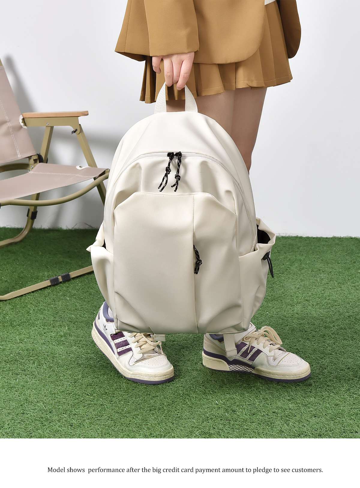 双肩包女大容量学生书包男简约校园背包时尚潮电脑包牛津布旅行袋详情18