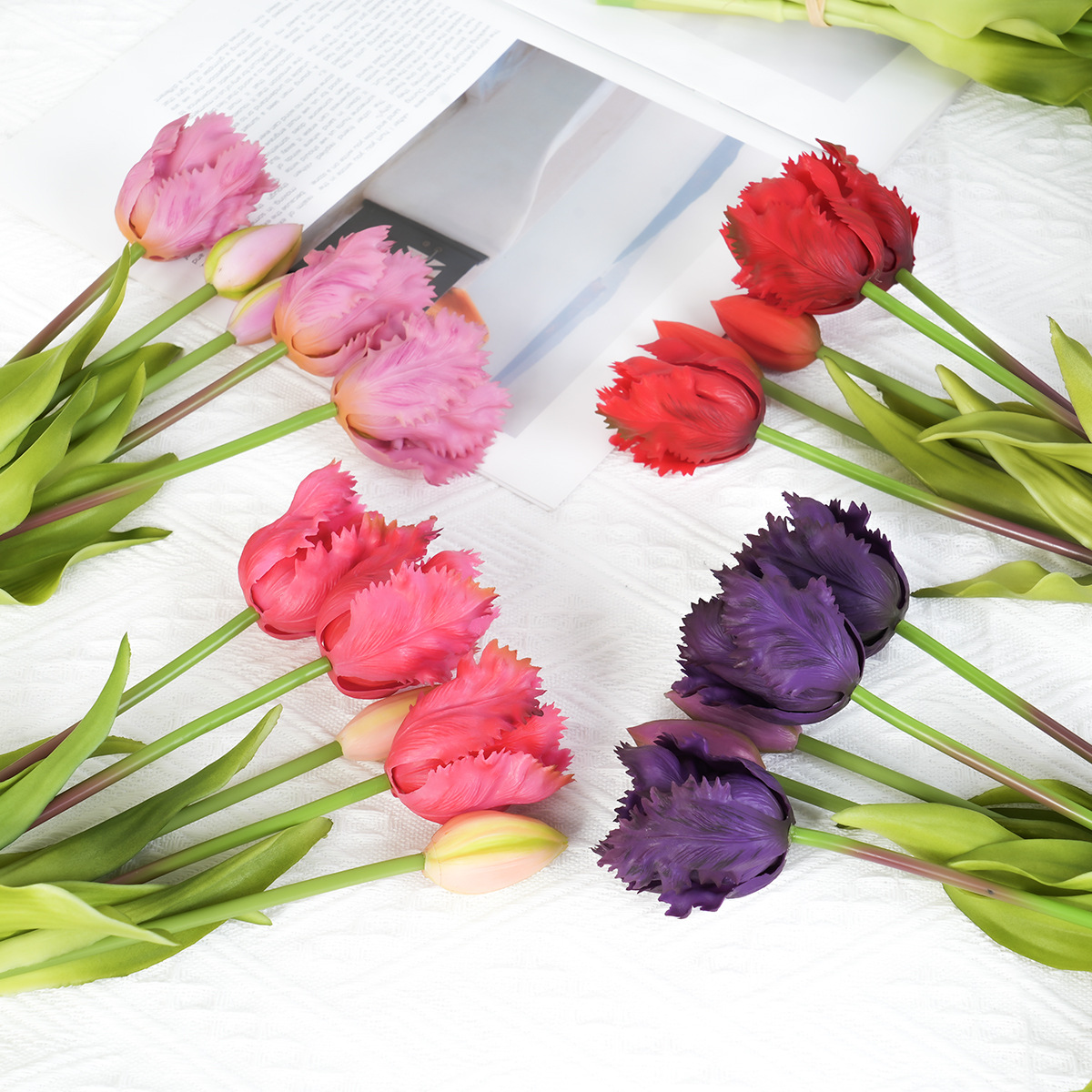 New 5-head wavy soft rubber tulip artificial flower, cross-border high-end home festival decoration tulip artificial flower Application Scenario