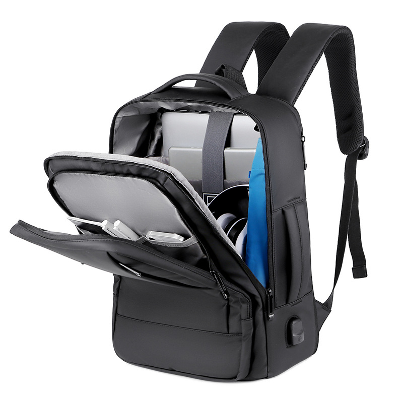 Cross-Border Usb Charging Backpack Backpack Men's Business Waterproof Expansion Expansion Computer Bag Dual-Purpose College Student Schoolbag Specification drawing