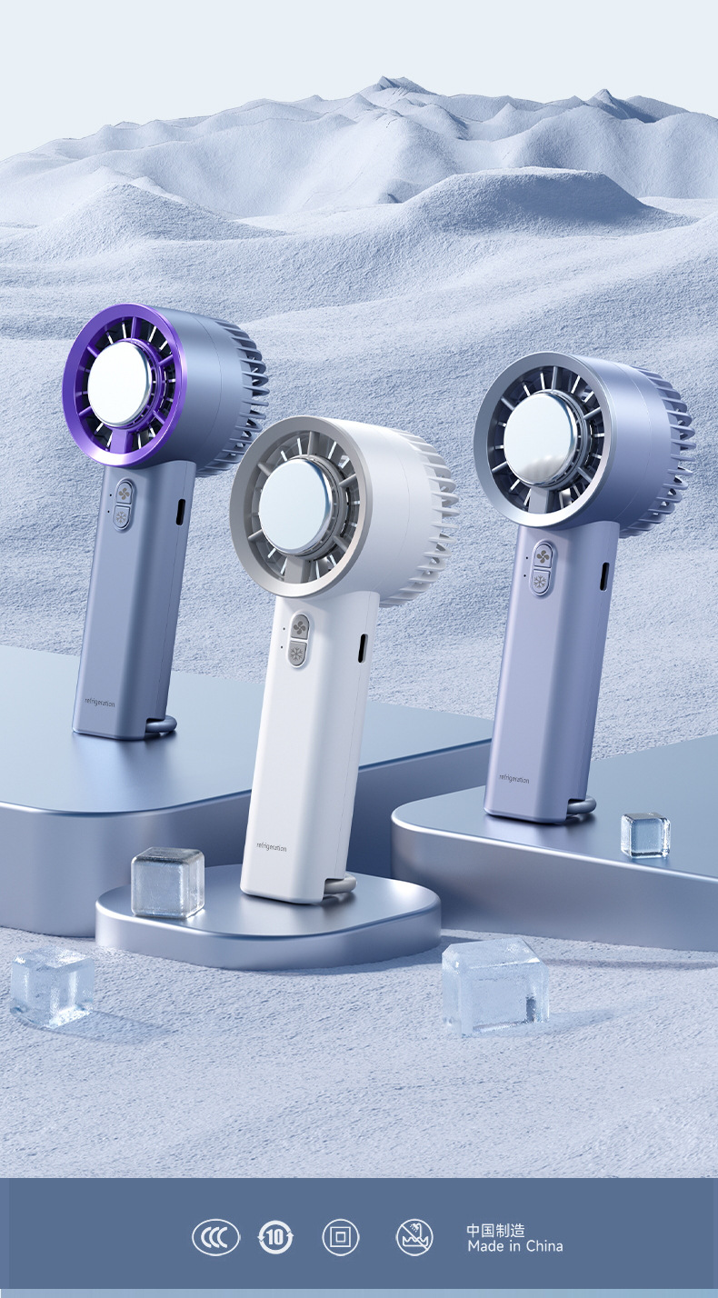 跨境半导体冰敷制冷风扇手持便携式小型桌面充电涡轮迷你usb风扇详情1