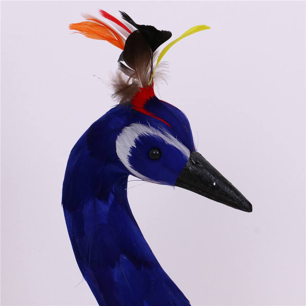 泡沫仿真羽毛/贴毛孔雀头/跨境货源创意仿真鸟摆件产品图