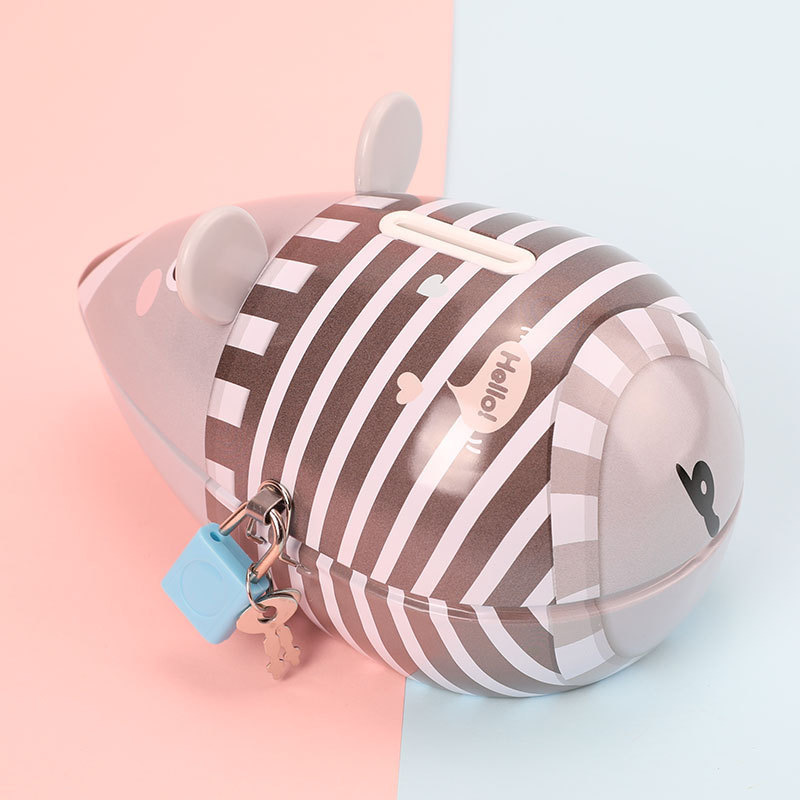 New self-owned brand mouse piggy bank with lock, tinplate piggy bank, Kulomi book, safety cabinet style, creative gift for kindergarten children Specification image