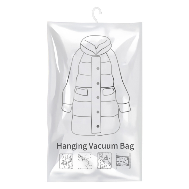 Hanging vacuum hanging bag hook, vacuum compression bag, down jacket clothing storage bag, side-pull dust-proof bag Item Picture