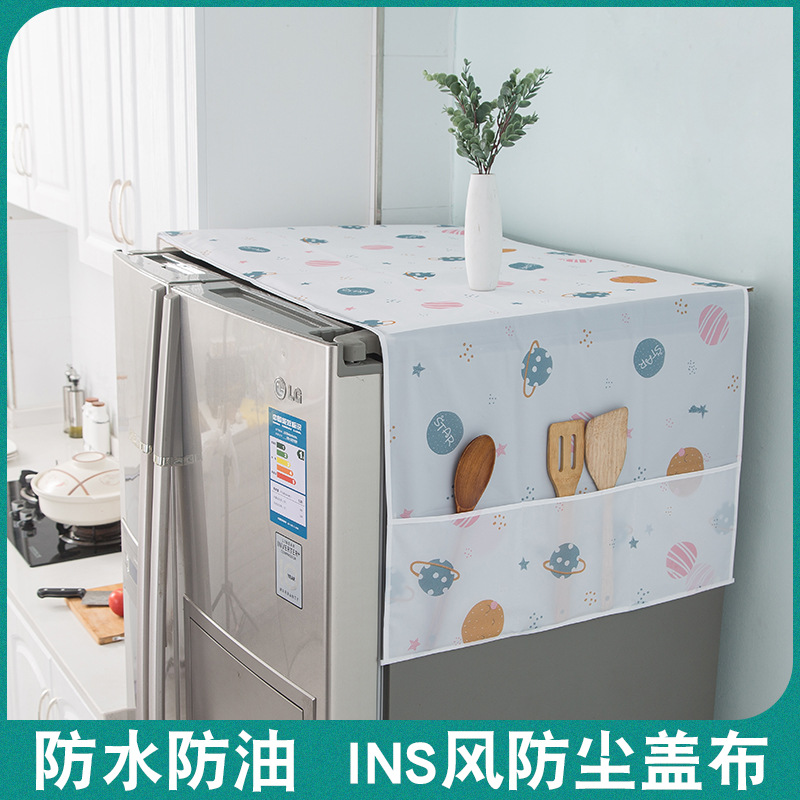 New refrigerator and washing machine dust cover hanging bag peva washable, dust-proof and oil-proof, household appliance storage cover Specification image