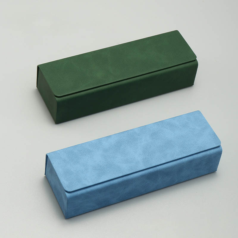 方形皮质眼镜盒新款羊巴纹手工眼镜盒抗压近视眼镜收纳盒可印logo详情图2