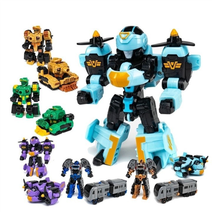 Children's transformable robot mecha, super transformable war God Kong, tank, aircraft model, cartoon toy, educational boy Specification image