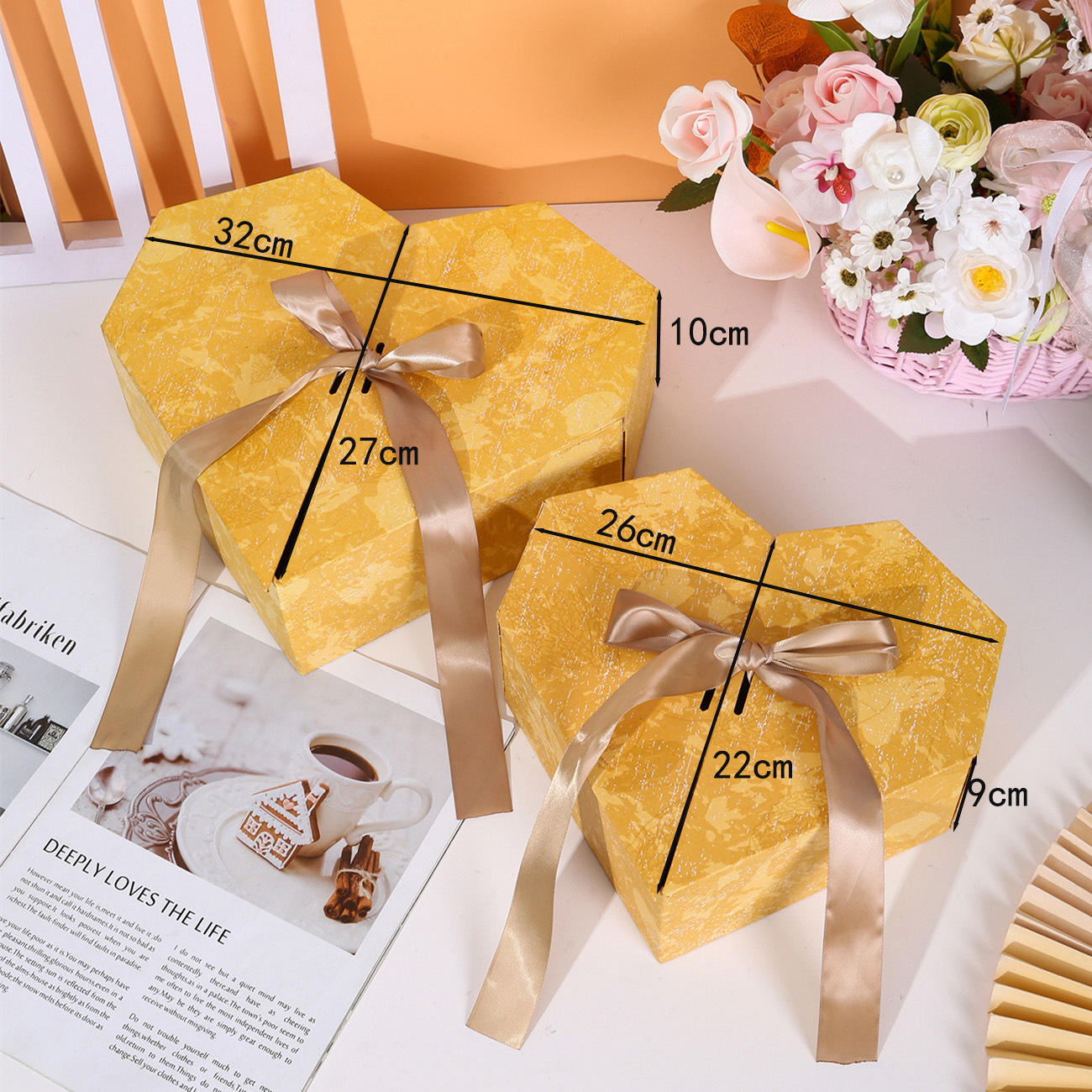 Creative double-door love gift box, flower packaging box, Qixi Valentine's Day gift box, in-stock gift box Application Scenario