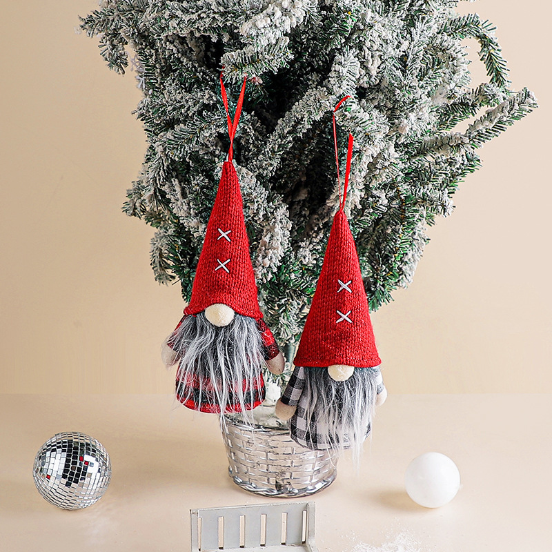 Christmas Nordic Gingham Faceless Rudolph Christmas Tree Pendant Doll Small Gift Pendant Application Scenario