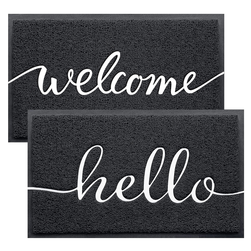 Amazon cross-border hello/welcome doormat, silk circle floor mat, soil-rubbing floor mat, carpet floor mat Item Picture
