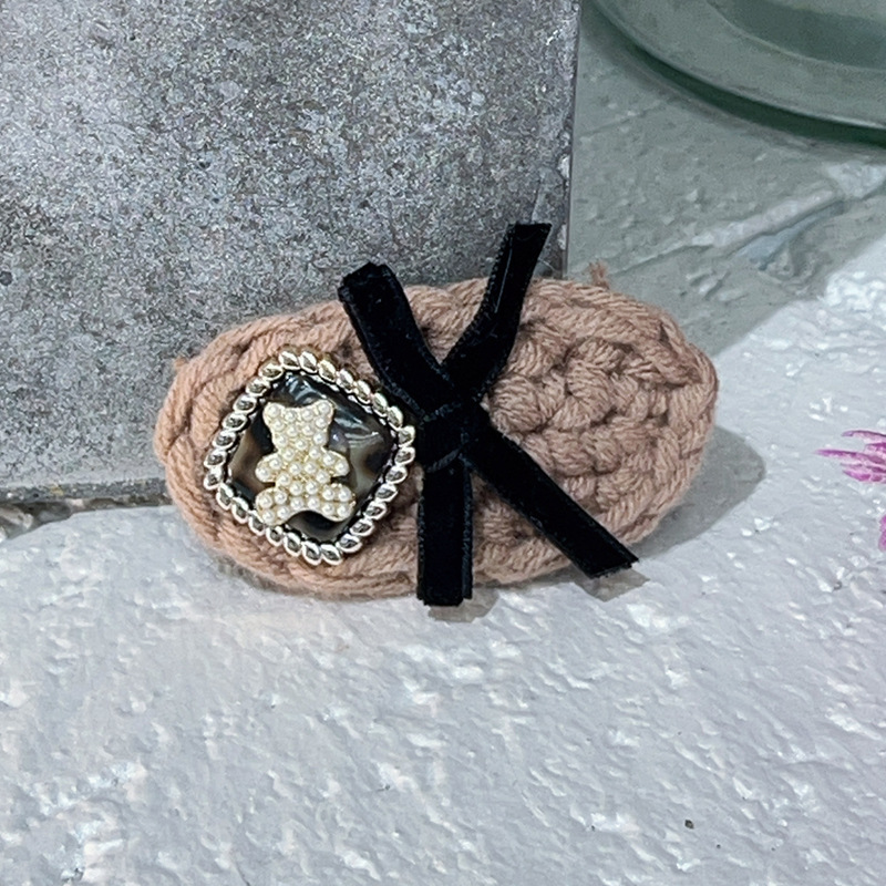 Boss Brother's new bowknot woolen bear diamond pair features original Korean and Japanese designs, exuding a unique and feminine charm Specification image