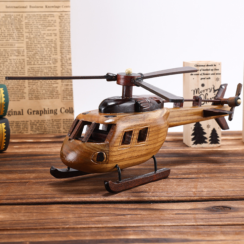 Innovative Vintage Wood Aircraft Room Home Wooden Tabletop Decoration Aircraft Model Decoration Crafts Specification drawing