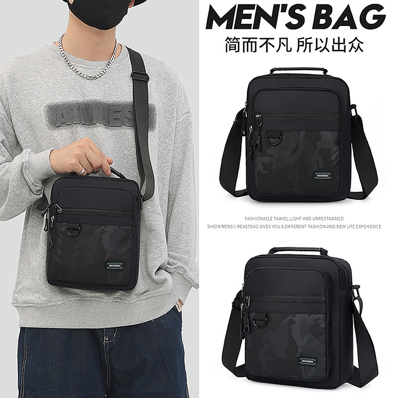 Multi-functional men's crossbody bag, Korean style simple sporty outdoor crossbody bag, trendy men's large-capacity single-shoulder bag
