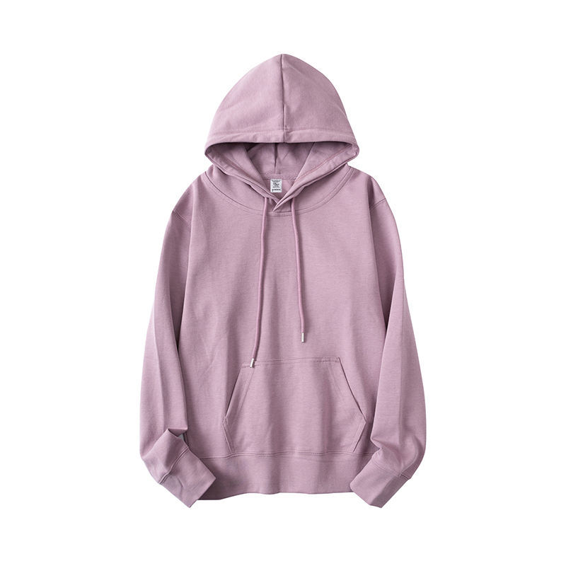 Custom-made 450g Korean cotton Morandi series heavyweight coat, ins thickened men's and women's autumn and winter hooded sweatshirt for men details Picture