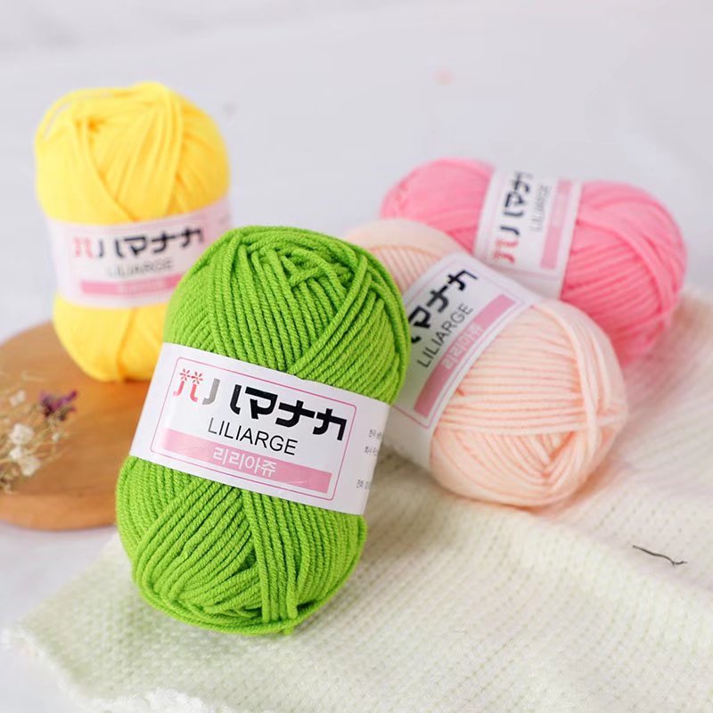 4 Strands Milk Cotton Wool Thread Doll Blanket Baby Baby Children Sweater Shoes Hat Crochet Diy Knitting Bag Wholesale Specification drawing