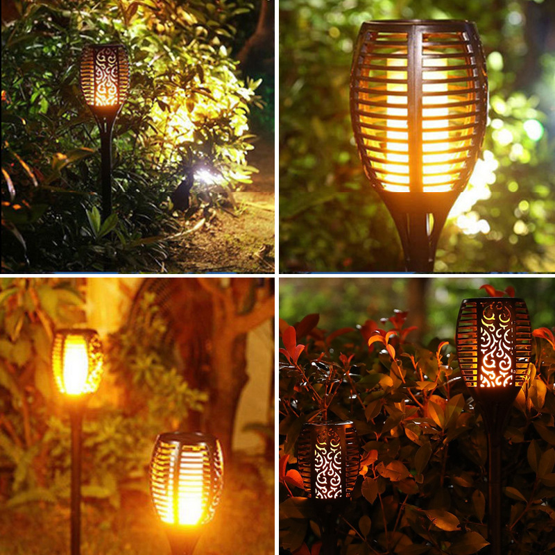 Cross Border Solar Flame Light 96Led Torch Outdoor Garden Lawn Garden Decorative Light Ground Inserted Landscape Light Specification drawing