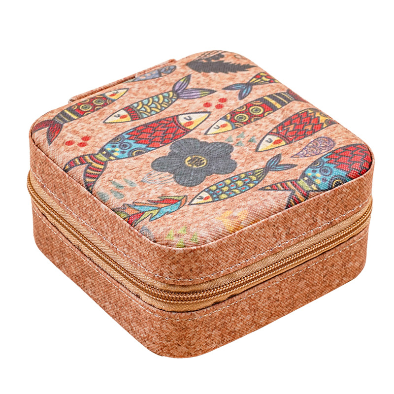 New jewelry box, retro portable earrings, rings, necklaces storage box, multi-functional jewelry organization and storage small box Item Picture