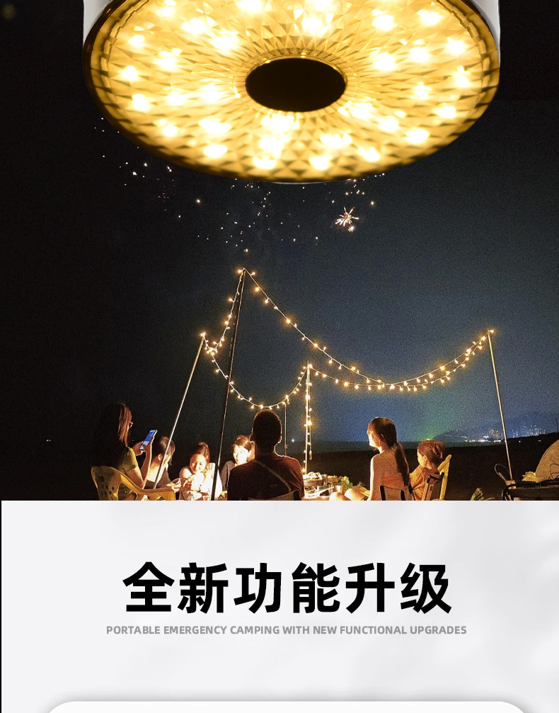 跨境新款太阳能20米照明露营灯卷尺收纳LED野营灯串帐篷应急氛围详情3