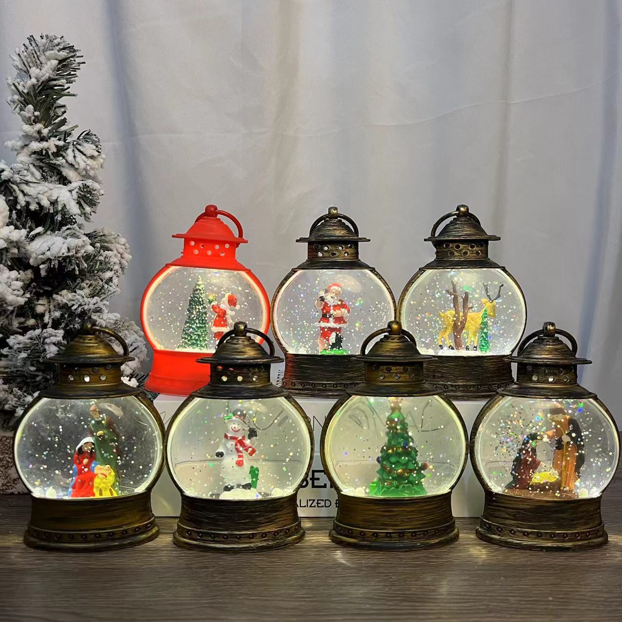 Manufacturers Direct Sales Across The Border Christmas Burst Water Oval Horse Light Night Light Creative Gift Small Wind Lights