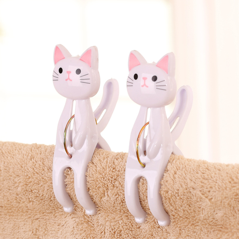喵星人卡通猫咪被单夹日系印刷可爱对夹防风大夹晾衣晒被子衣夹子图